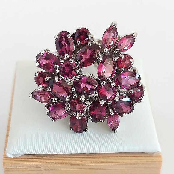 Natural‎ Oval Pink Rhodolite Garnet 6x4mm 925 Sterling Silver Ring Size 7.25 - Picture 7 of 16